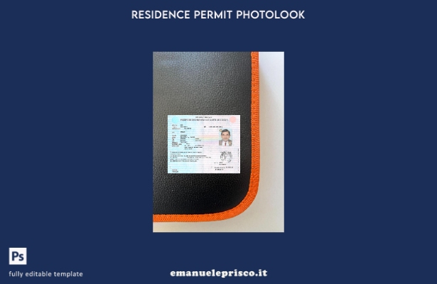 modello di photolook per ricevuta di richiesta della carta di soggiorno in stile